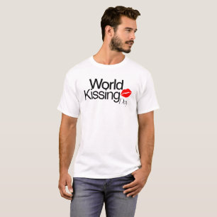 Fröhlicher Welt-Kuss-Tag Kreatives T-Shirt-Design T-Shirt