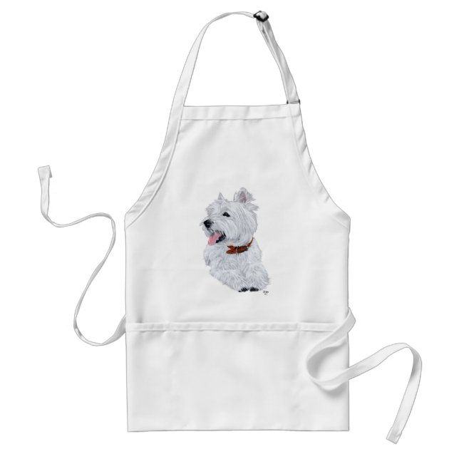 Fröhlicher West Highland White Terrier Schürze (Vorne)