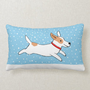 Fröhlicher Winter-Schnee-Hund-Feiertag Jack Russel Lendenkissen