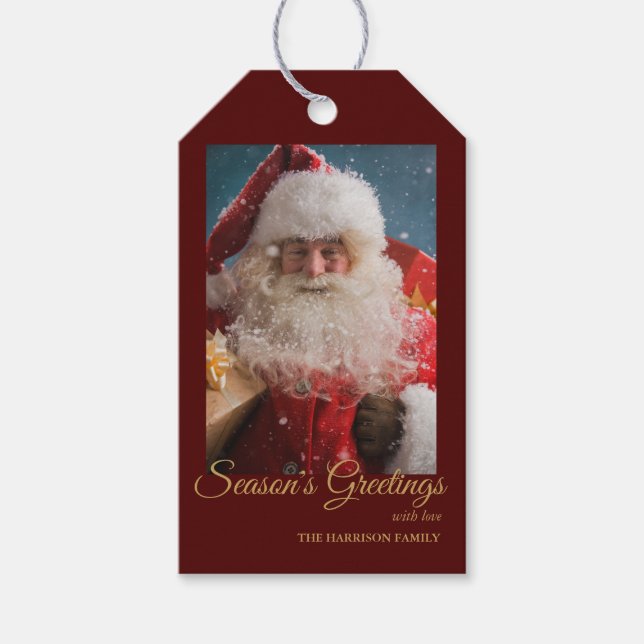 Fröhlicher Winter Weihnachtsmann | Weihnachten Geschenkanhänger (Vorderseite)