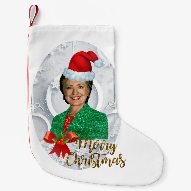 fröhlicher xmas Hillary clinton Strumpf Kleiner Weihnachtsstrumpf (Vorderseite)