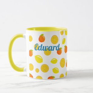 Fröhlicher Zitrus: Zitronen und Orangen Tasse