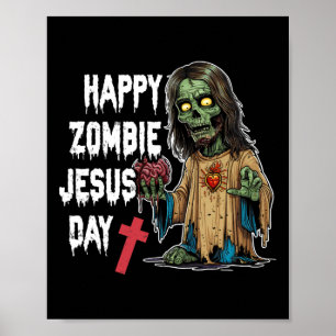Fröhlicher Zombie-Jesus-Tag-Skelett-Horror-Christi Poster