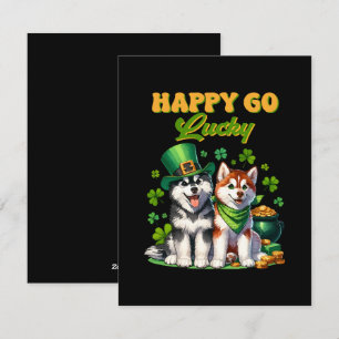 Fröhlicher Zufällig Niedlicher Husky St. Patricks  Feiertagskarte