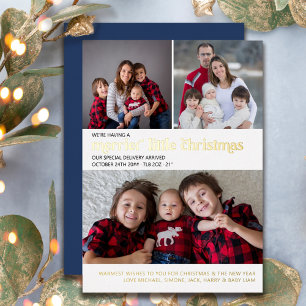Fröhlicheres kleines Weihnachten 3 Foto Neue Baby- Folien Feiertagskarte