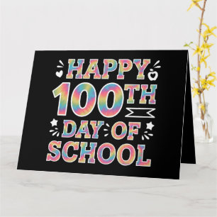 Fröhliches 100. Schultags-Tie-Dye-Regenbogen 100 T Karte