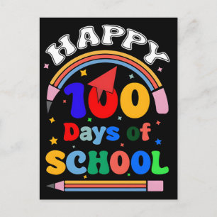 Fröhliches 100-Tage-Schulfeierdesign Feiertagspostkarte