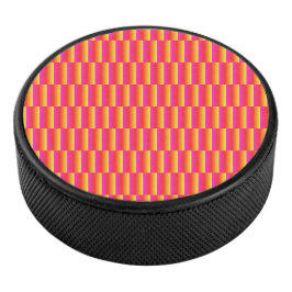 Fröhliches 3D-Regenbogen-Kachel-Muster Eishockey Puck