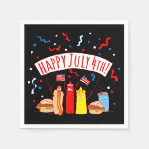 Fröhliches 4. Juli Picknick Serviette