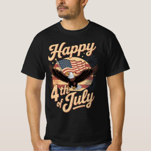 Fröhliches 4. Juli Retro-Adler-T-Shirt – Vintage T-Shirt