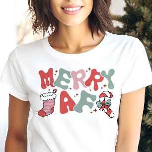 Fröhliches AF Lustiges Retro-Weihnachten Tri-Blend Shirt