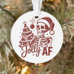 Fröhliches AF-Skelett Sarkastisches Weihnachten Lu Ornament