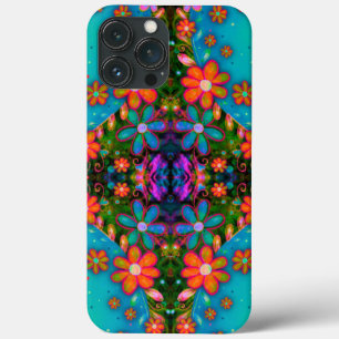 Fröhliches Aquamarines Blumenmuster Whimsical Boho Case-Mate iPhone Hülle