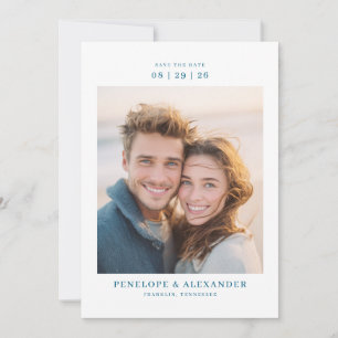 Fröhliches Beiges Minimalistisches Foto Save The Date