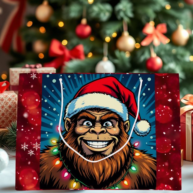 Fröhliches Bigfoot Sasquatch Weihnachten Große Geschenktüte (Von Creator hochgeladen)