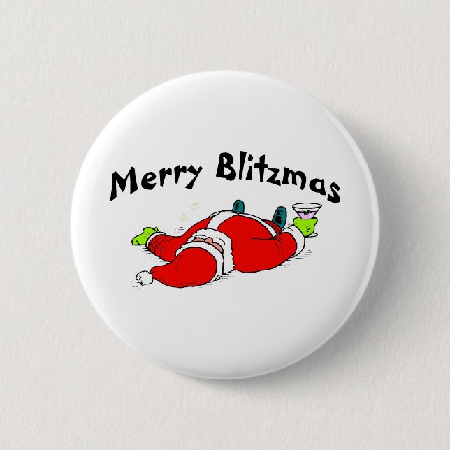 Fröhliches Blitzmas Sankt Button (Vorderseite)