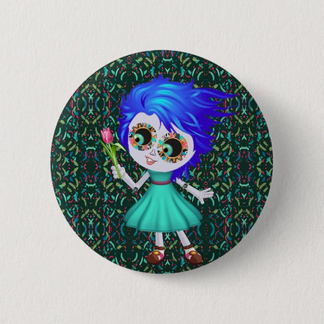 Fröhliches Blossom Button (Vorderseite)