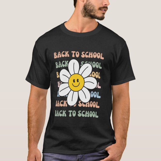 Fröhliches Blumendesign zurück zur Schule T-Shirt (Vorderseite)