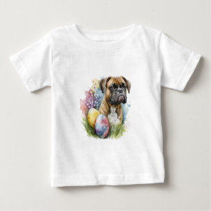 Fröhliches Boxer Dog Ostereier, glücklicher Osterb Baby T-shirt