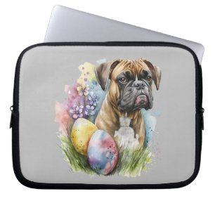 Fröhliches Boxer Dog Ostereier, glücklicher Osterb Laptopschutzhülle