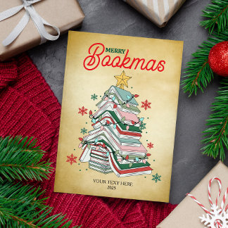 Fröhliches Buch-Weihnachten Buchliebhaber Geschenk Feiertagskarte