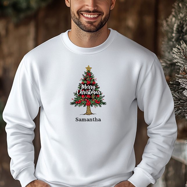 Fröhliches Büffel-Karo-Baum-Weihnachts-Pullover Wi Hoodie (Joyful Buffalo Plaid Tree Xmas Pullover Winter Wear)