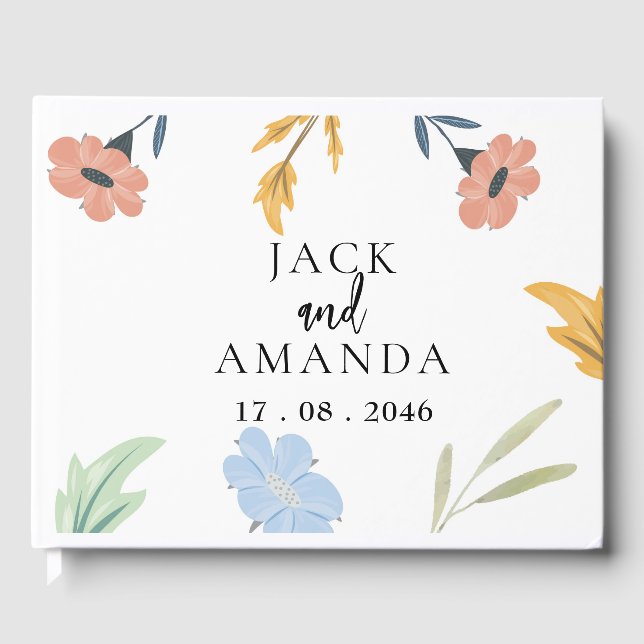 fröhliches, buntes Blumenzelt Gästebuch (Vorderseite)