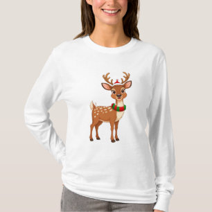 Fröhliches Cartoon-Rentier T-Shirt