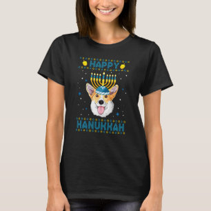 Fröhliches Chanukka Corgi Hund Hässliches Chanukka T-Shirt