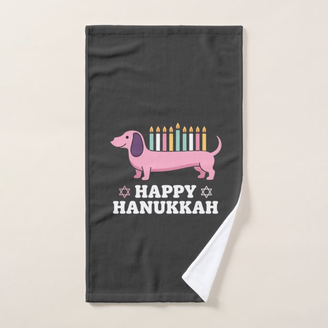 Fröhliches Chanukka Dachshund Hund Handtuch (Handtuch)