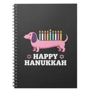 Fröhliches Chanukka Dachshund Hund Notizblock