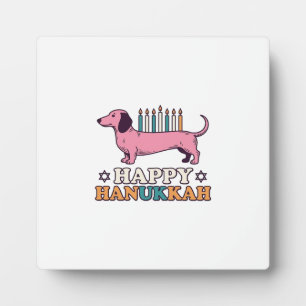 Fröhliches Chanukka Dachshund Menora Hund-Shirt-De Fotoplatte
