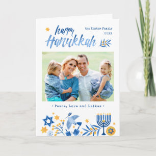 Fröhliches Chanukka Frieden Liebe Latkes Festliche Feiertagskarte