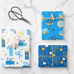 Fröhliches Chanukka Geschenkpapier Set