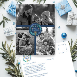 Fröhliches Chanukka Handgezeichnete BENUTZERDEFINI Postkarte