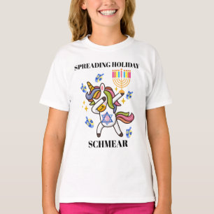 Fröhliches Chanukka, lustiges dabbing Einhorn T-Shirt