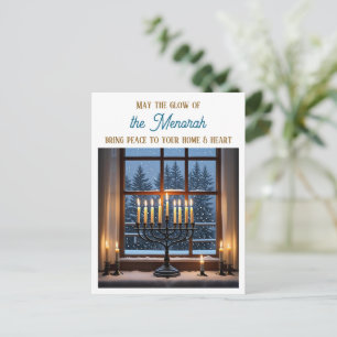 Fröhliches Chanukka Möge der Schein des Menorahs Postkarte
