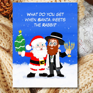 Fröhliches Chrismukkah Santa trifft den Rabbi Lust Postkarte