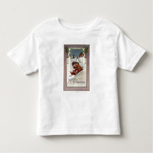 Fröhliches ChristmasCouple Sledding Kleinkind T-shirt