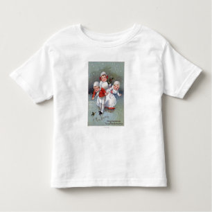 Fröhliches ChristmasLittle scherzt Eis-Skaten Kleinkind T-shirt