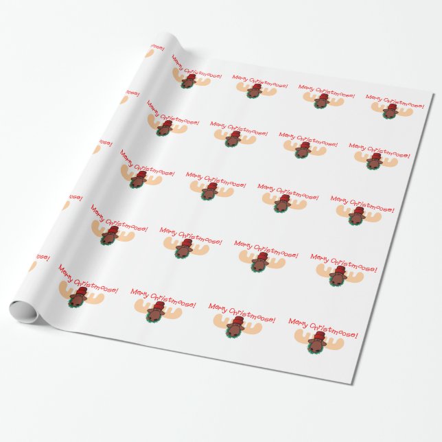 Fröhliches Christmoose Geschenkpapier (Ungerollt)