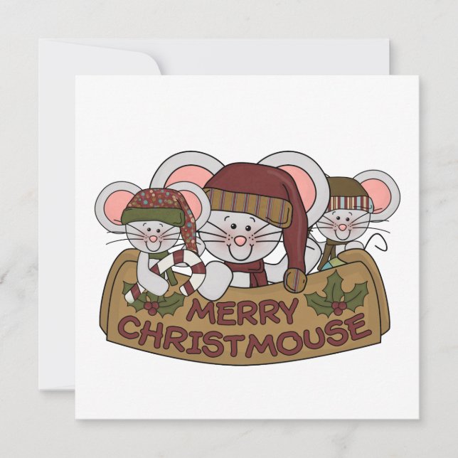 Fröhliches Christmouse Feiertagskarte (Vorderseite)
