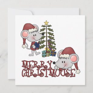 Fröhliches Christmouse mit Baum Feiertagskarte