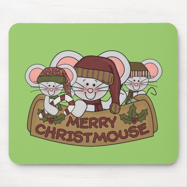 Fröhliches Christmouse Mousepad (Vorne)