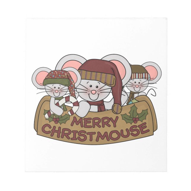 Fröhliches Christmouse Notizblock (Vorderseite)