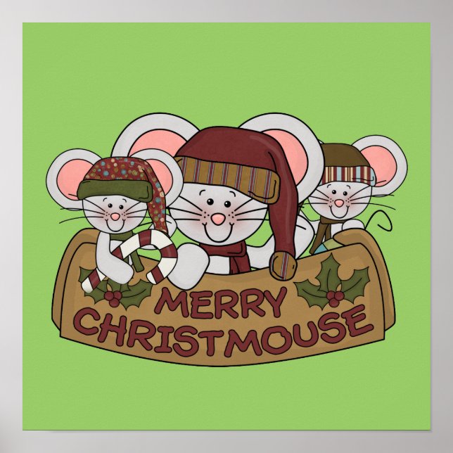 Fröhliches Christmouse Poster (Vorne)