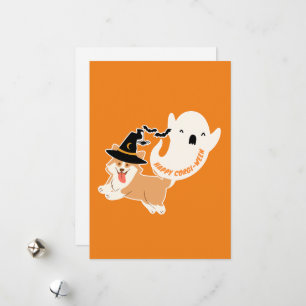 Fröhliches Corgi-Ween   Hübsche Corgi-Flach-Holida Feiertagskarte