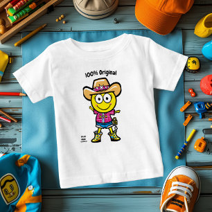 Fröhliches Cowgirl Emoji - Lebhaft und Fun im Körp Baby T-shirt
