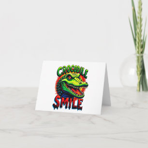 "Fröhliches Crocodile Lächeln - Spaß und Whimsical Karte