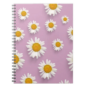 Fröhliches Daisy-Muster auf rosa Hintergrund Notizblock